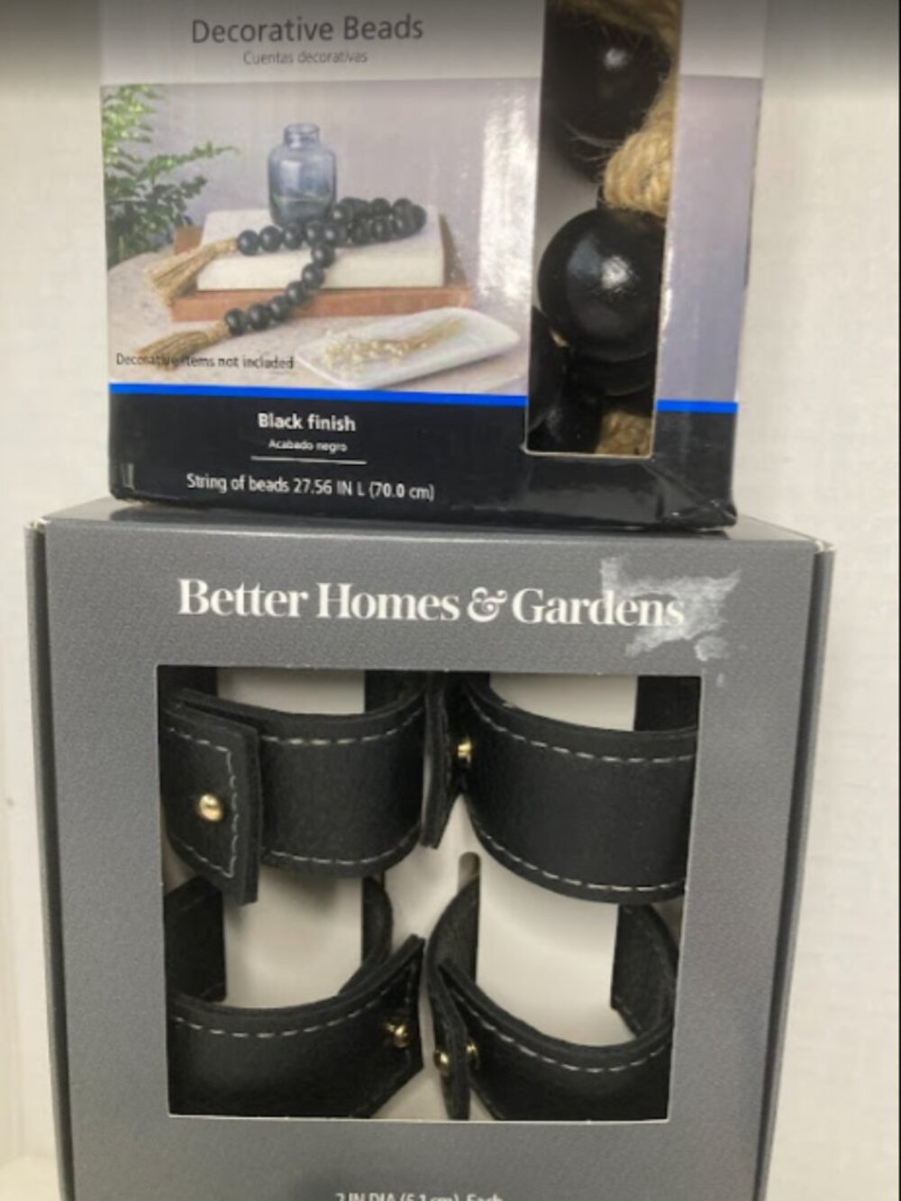 Faux Leather Napkin Rings & Decorative Beads